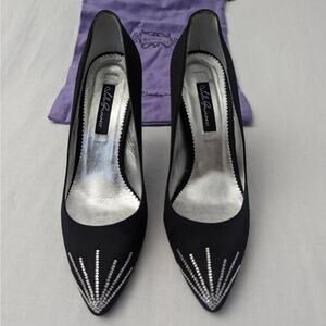 Lulu Guinness Heels Rhinestone Embellished New Years Party Formal Wedding Guest